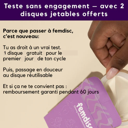 Femdisc: coupe menstruelle améliorée réutilisable avec languette