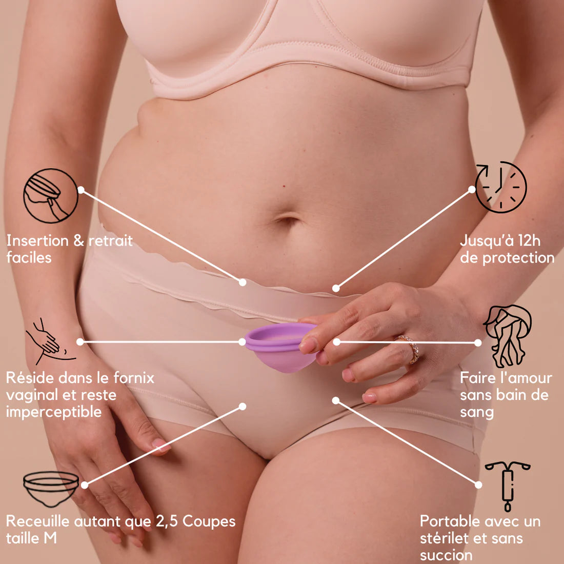 Femdisc: coupe menstruelle améliorée réutilisable avec languette