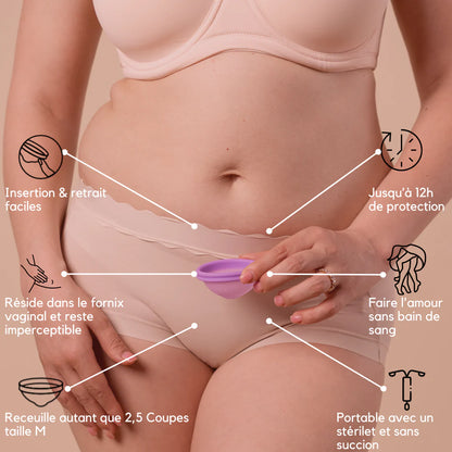 Femdisc: coupe menstruelle améliorée réutilisable avec languette